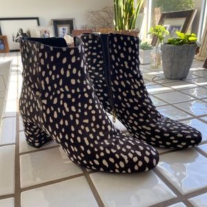 J. Crew Calf Hair heeled boots